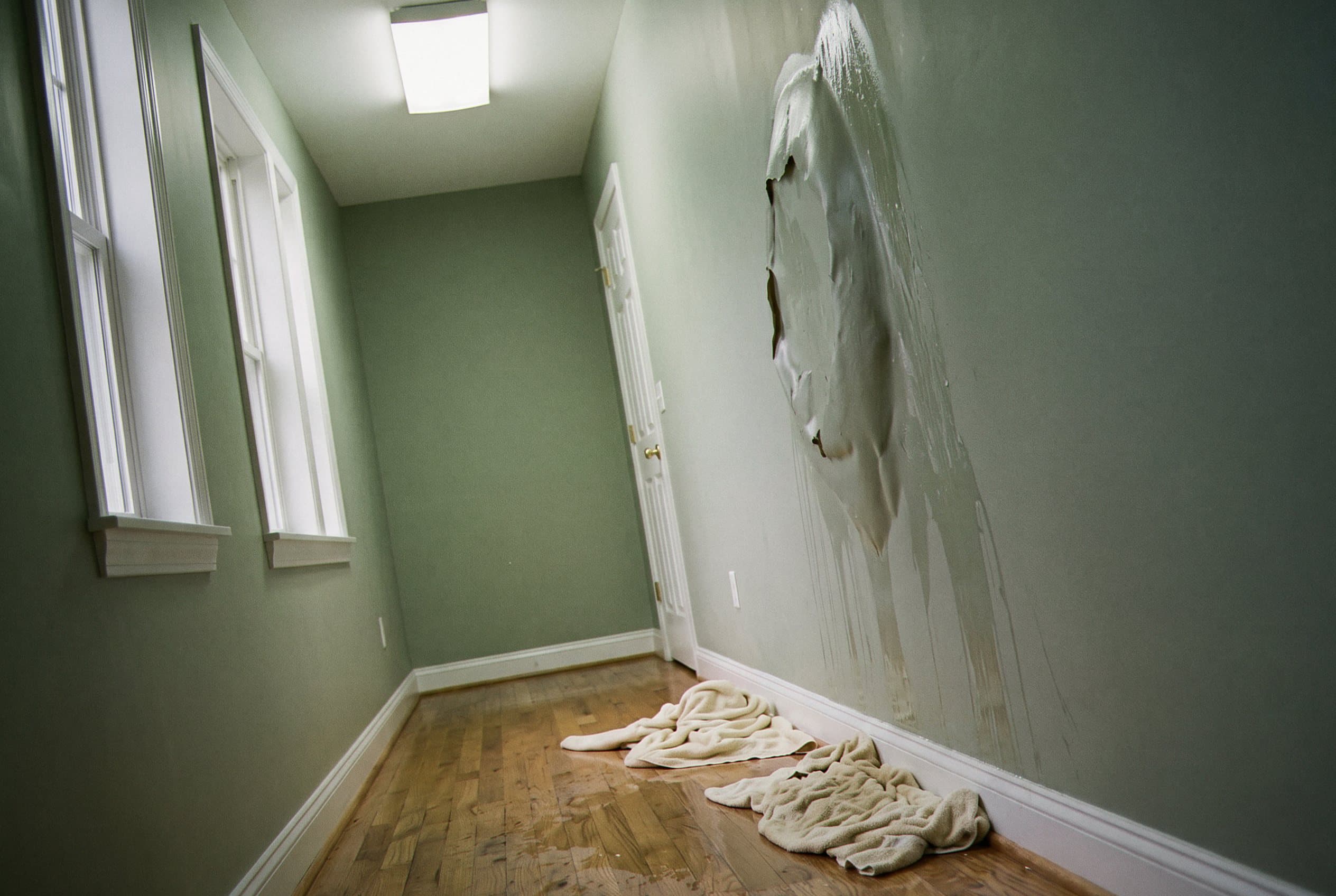 Water damage from burst pipe
