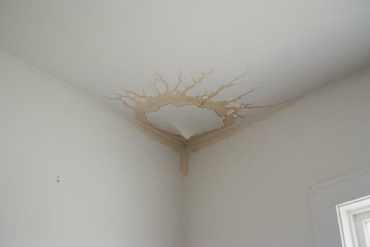Hidden water stain on ceiling